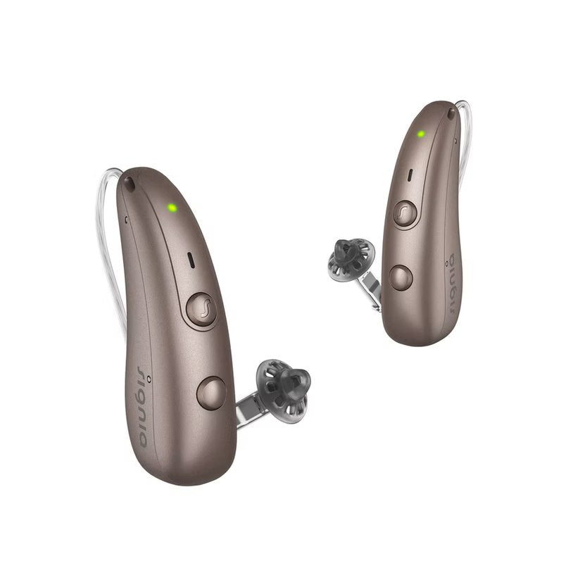 Et par Signia Pure høreapparater i mat brun
