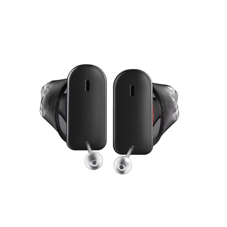 Et par Signia Silk høreapparater i sort