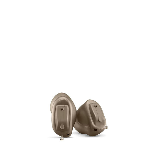 et sæt WIDEX Moment CIC høreapparater i beige